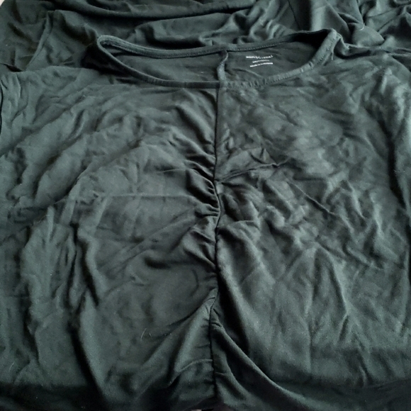 Daily Ritual Jersey Ruched Front Half-Sleeve Dress in Dark Green Size XXL - Picture 3 of 9